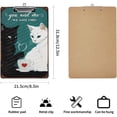 thumbnail image 2 of Cute Wood Clipboard, Decorative Wooden Clip Board with Low Profile for Office, School,Standard A4 Letter Size 12.5"x 9", You and Me We Got This Cat Couple Gifts, 2 of 6
