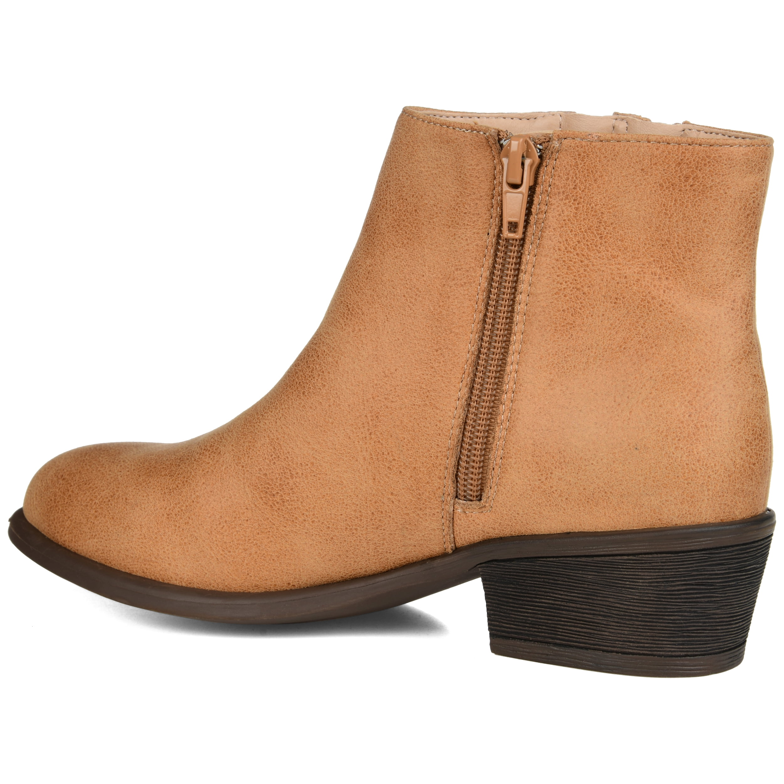 Journee Womens Jayda Inside Zip Stacked Heel Booties