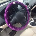 thumbnail image 5 of Crown Shape Rhinestone Plush Cute Steering Wheel Covers for Winter car Accessories Interior for Women, Black, 5 of 6