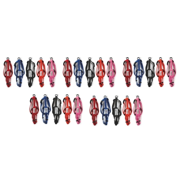 Dog Adjustable Nylon Harness Bulk Packs Medium Sized Dogs Assorted Color 1" Wide (100 Harnesses)