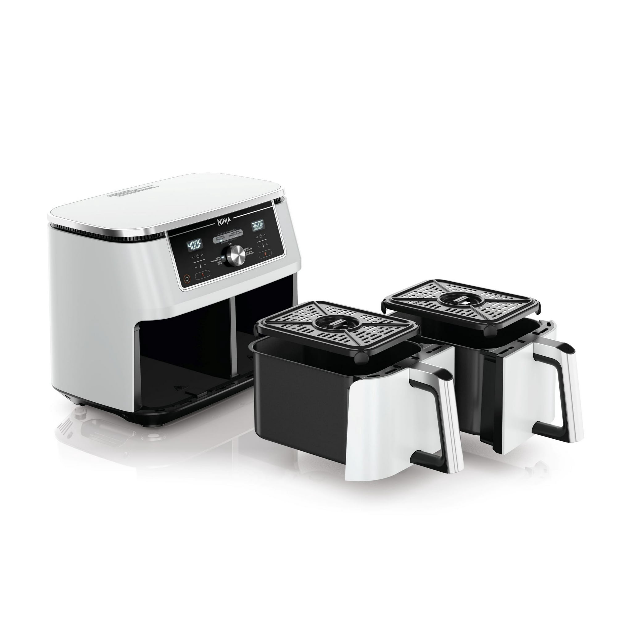 ホワイトブラック hisanozi様 Ninja Foodi 4-in-1 10 Qt. XL 2-Basket Air Fryer with Dual Zone