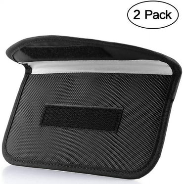 Signal Blocking Bag, [2 Pack] GPS RFID Faraday Bag Shield Cage Pouch Wallet Phone Case for Cell Phone Privacy Protection and Car Key FOB, Anti-Tracking Anti-Spying