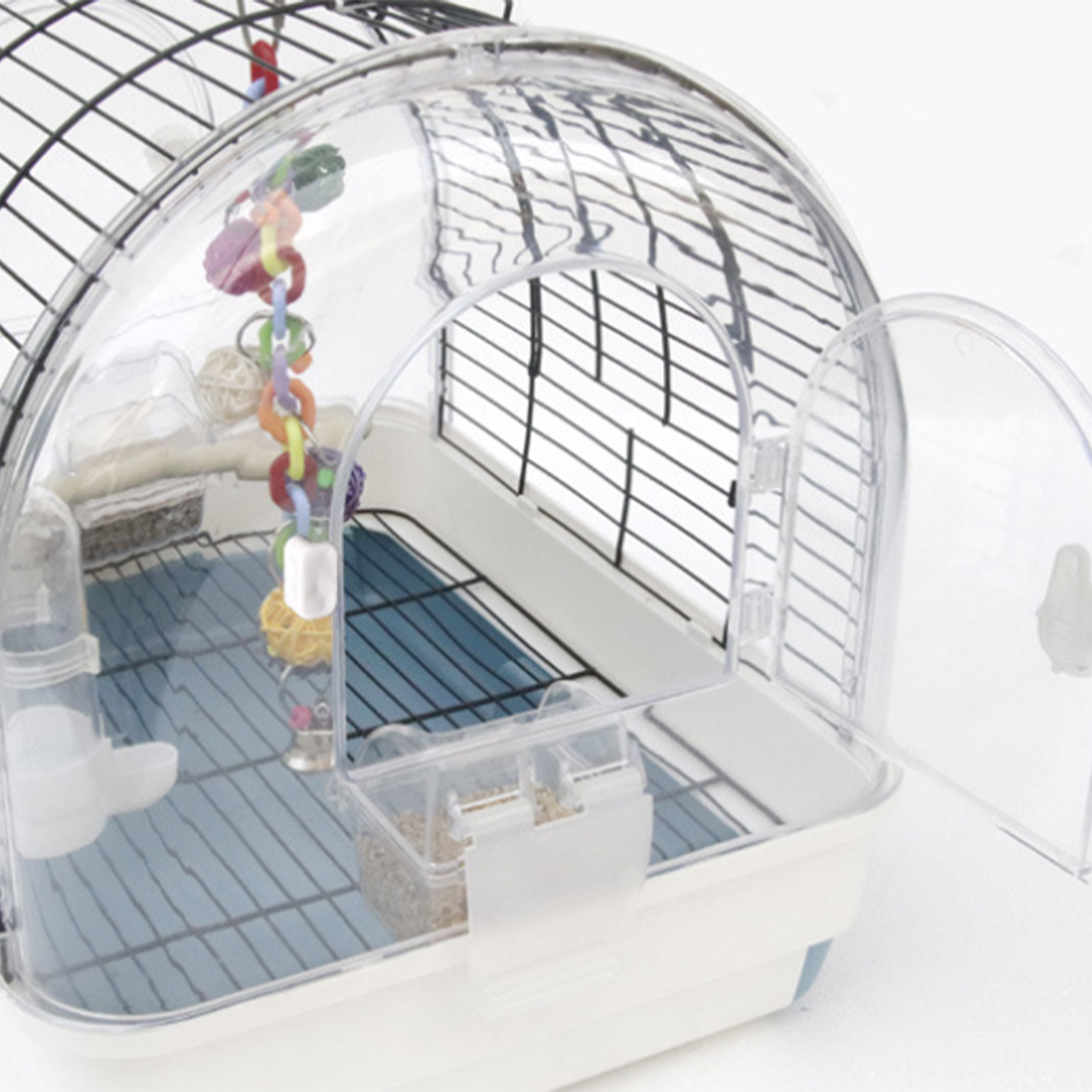 Danolapsi Portable Large Metal Bird Cage Carrier for Small to Medium Birds – 2 Food Bowls, 2 Perches, Removable Tray, Handle – Ideal for Cockatiels, Budgies, Lovebirds, Canarie