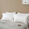 thumbnail image 7 of Silky Satin Pillowcases for Hair and Skin, 2-Pack Silk Like Striped Pillow Cases, Super Soft Pillow Covers with Envelope Closure (White Stripe, Khaki Stripe), 7 of 7