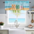 thumbnail image 5 of Window Valance for Kitchen,Seaside Beach Slipper Better Life Rod Pocket Curtain Valances Short Curtains Drapes Panel,Vacation Starfish Shell Window Treatment Topper for Living Room Bathroom Bedroom, 5 of 9