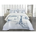 thumbnail image 3 of Ambesonne Winter Quilted Bedspread Set 3 Pcs, Ski Sport Mountain View, King Size, Blue White, 3 of 5