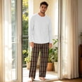 thumbnail image 6 of VV AVEORS Christmas Pajamas For Men Cotton Plaid Pajama Set Long Sleeve Pj Set Comfy Sleepewear Crew Neck Pajama With Pants Red XL, 6 of 7