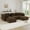 Brown, variant on U-Shaped Modular Sectional Sofa, Corduroy Fabric 3-Seater Couch with Deep Seat & 2 Movable Ottomans, Tufted Design, No Assembly, Anti-Slip Base, Free Combination Living Room Furniture