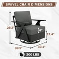 thumbnail image 3 of EAGLE PEAK Urban Slate Modern Swivel Rocker Patio Chair Set of 2 with Thick Cushions, Black/Gray, 3 of 9