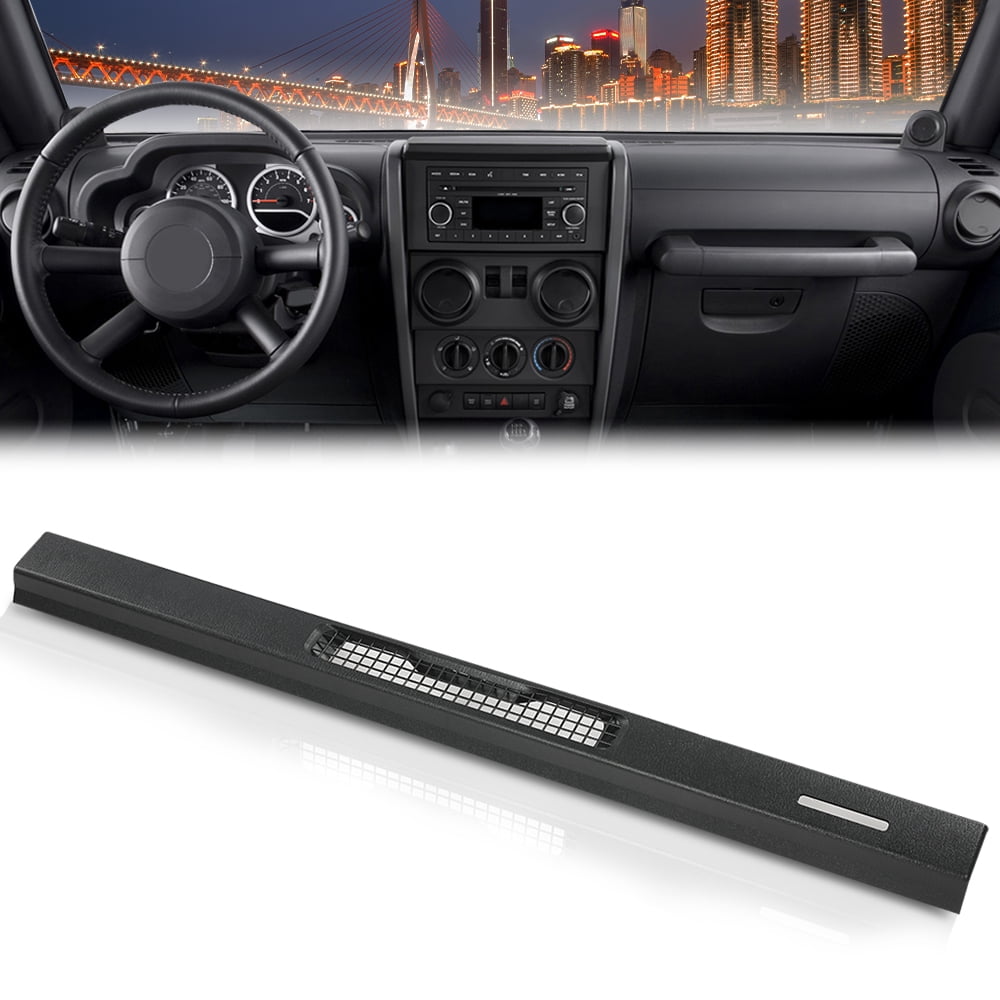 PIT66 Dash Top Cover Fit for Wrangler TJ Jeep 1997-2006 Defrost Vent Bezel Trim Black 55037036