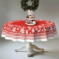 thumbnail image 3 of Christmas Tablecloth Waterproof Fabric Xmas Table Cloth for New Year''s Day and Christmas Home Decoration - 60" X 60" Round, 3 of 6