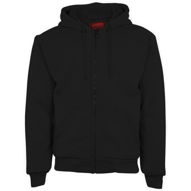 Maximos - Mens Sherpa Fleece Lined Zip-Up Hoodie Stretch Knit Cuffs ...