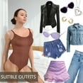 thumbnail image 5 of Cinvik Bodysuits Thong Women Slimming Bodysuit Round Neck Spaghetti Strap 1PCS Polyamide 3XL, 5 of 6