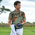 thumbnail image 6 of Xecao Rich Fish for Mens' Casual Short Sleeve Button-Down Polo Shirts for a Classic Golf Look, 6 of 9