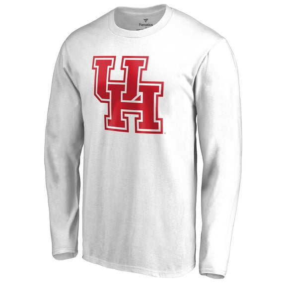Men's White Houston Cougars Primary Logo Long Sleeve T-Shirt