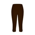 thumbnail image 4 of Athletic Capris for Women 2025 New Women Capris Leggings 2025 Dressy Casual Summer Capris Knee Length Crop Pants Trendy Lightweight Ladies Clothing Stretch Capris for Women New Brown L, 4 of 6