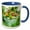 Blue/White, variant on 3drose, Colorful Bucket of Impressionistic Flowers, 15oz Two-tone Blue Mug
