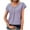 Purple, variant on cfhntfmh Summer Tops for Women Short Sleeve Button down Crewneck Textured T-Shirts Casual Solid Color Vacation Blouses