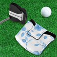 thumbnail image 5 of Haosy Blue Flower and Leaf Golf Mallet Putter Cover Strong Magnetic Leather Golf Club Headcover Closure, 5 of 7