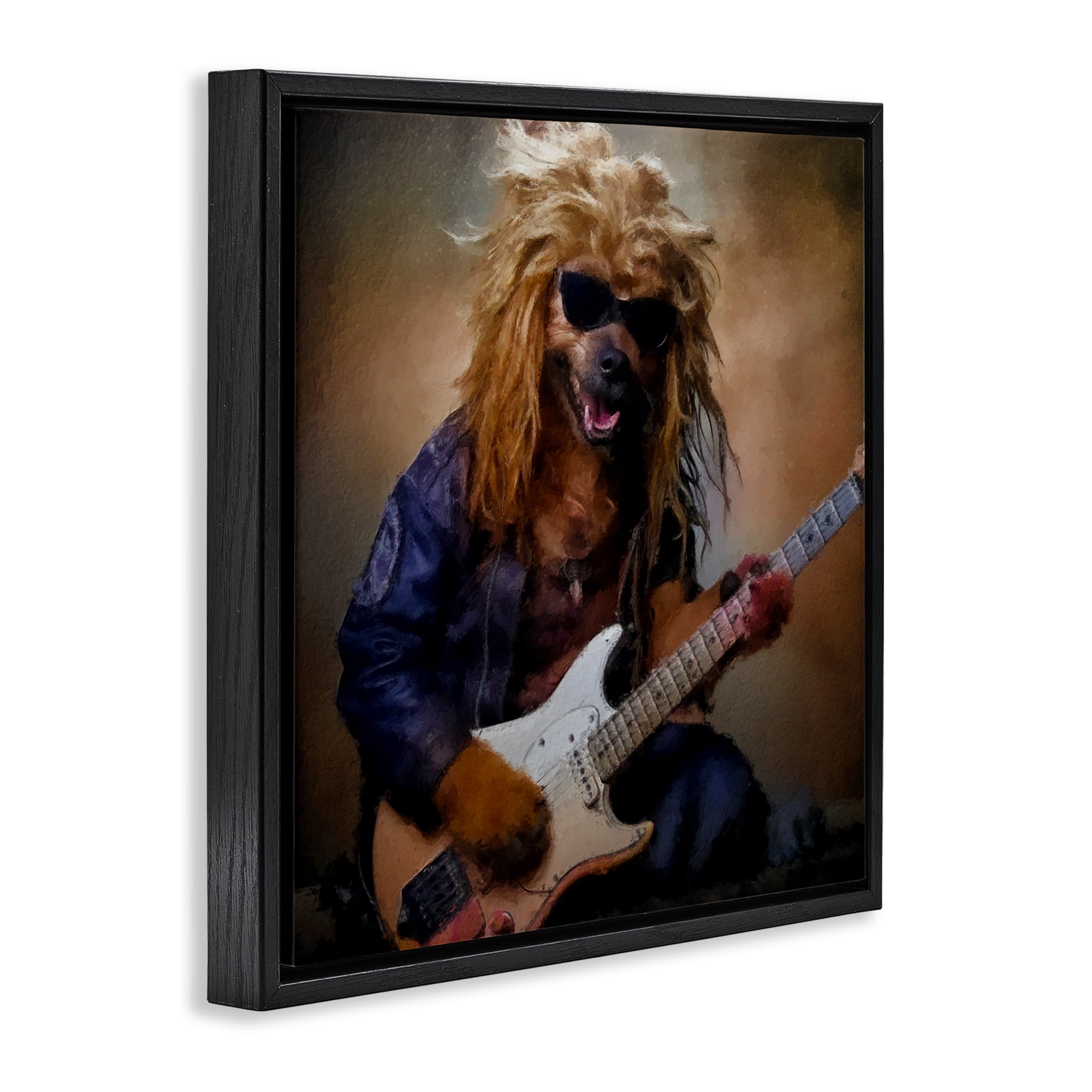 Musician Canine Clark Black Framed Floater Canvas Wall Art, design by Sean Parnell