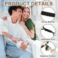 thumbnail image 3 of Pulseras Magnéticas para Parejas Uxcell, Pulseras a Juego Ajustables en Forma de Corazón con Perla Dorada, Cuerdas Trenzadas Hechas a Mano para Regalos de Joyería de Amistad, Negro/Blanco, 3 of 6