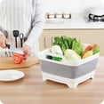 thumbnail image 2 of 10L Dish Rack, ODOLAND Collapsible Wash Basin Folding Wash Tub Portable Dishpan Draining Basket Dish Rack Vegetable Sink Colander w/ Sink Strainer for Outdoor Camping Travel, 12x12.4x7.8 IN, 2 of 13
