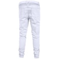 thumbnail image 3 of J. METHOD Men’s Jogger Pants Casual Moto Biker Zipper Slim Fit French Terry Fleece Tapered Leg Elastic Waist NEMP20 White 3XL, 3 of 6