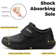 FitVille Mens Diabetic Shoes Extra Wide Leather Oxford Shoes for Swollen Foot, Black, 8 x-Wide