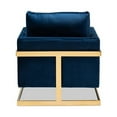 thumbnail image 4 of Baxton Studio Matteo Glam and Luxe Royal Blue Velvet Fabric Upholstered Gold Finished Armchair, 4 of 5
