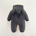 thumbnail image 4 of Zhuashum Jumpsuit For Boys Girls Unisex Baby Boys Girls Bear Ear Hooded Jumpsuit Clothes Winter Coats Outerwear Cute Jumpsuit Snowsuit Bodysuits Trend Wear 3-6 Months Grey, 4 of 8