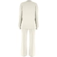 thumbnail image 4 of Unir Women Solid Loungewear 2 Piece Set, Crew Neck Loose Sweatshirt & Elastic Drawstring Wide Leg Pants Relaxed Home Wear True To Size, 4 of 7