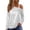 White, variant on Laqbezok Sexy Night Out Sparkly One Shoulder Top, Women's Sequin Long Sleeve Glitter Blouse, Elegant Evening Party Outfit