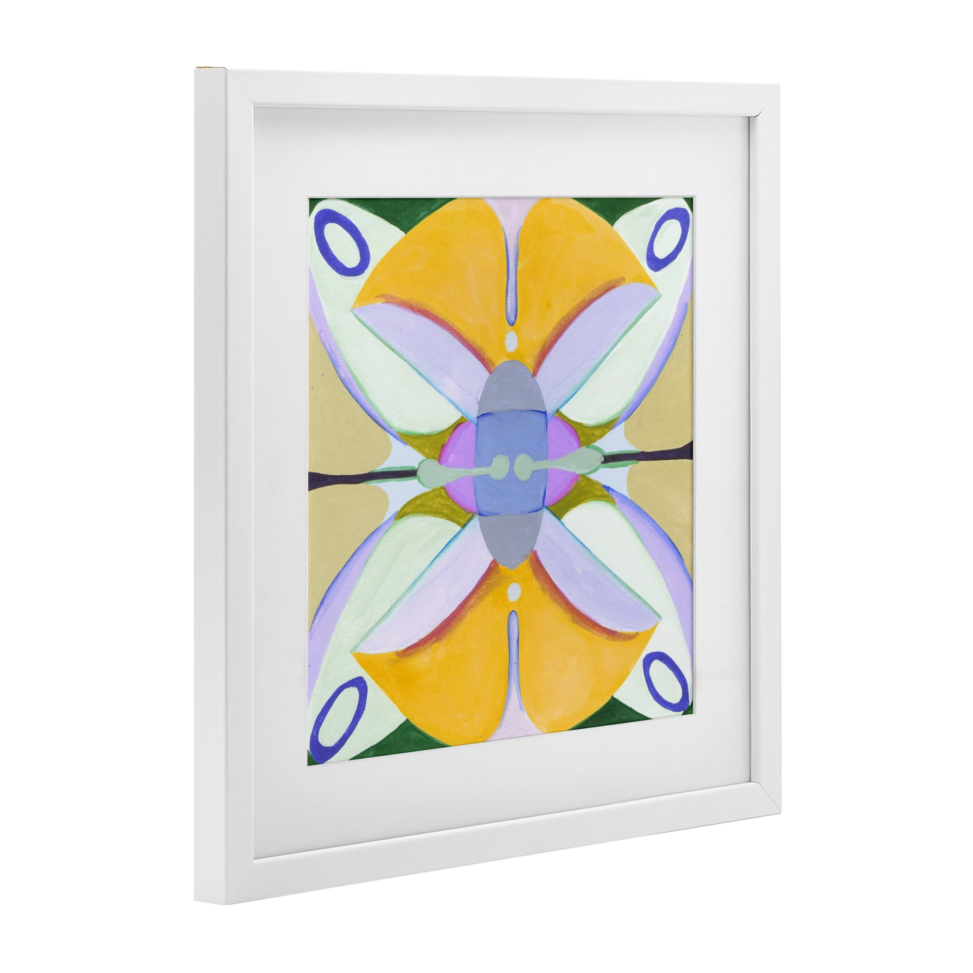 Stupell Industries Warm Revival Kaleidoscope White Framed Print Under Glass, design by Melissa Wang
