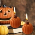 thumbnail image 6 of Fall Decor Thanksgiving Fall Decorations for Home Halloween Pumpkin Scented Candle Aromatherapy Candles Handmade Simulated Pumpkin Candle Orange Soy Wax Votive TeaLight Party Gifts, 6 of 7