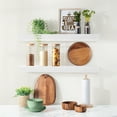 thumbnail image 3 of Sorbus Wood Floating Shelves for Wall - 24” Solid Wood Wall Shelves for Bathroom Decor, Books, Bedroom & Living Room - Set of 2 Wall Mounted Kitchen Shelves - Durable 100% Premium Solid Pine, 3 of 7