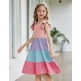 thumbnail image 4 of Vestido de verano Arshiner para niñas, manga con volantes, acampanado, fluido, 8-9Y, 4 of 5