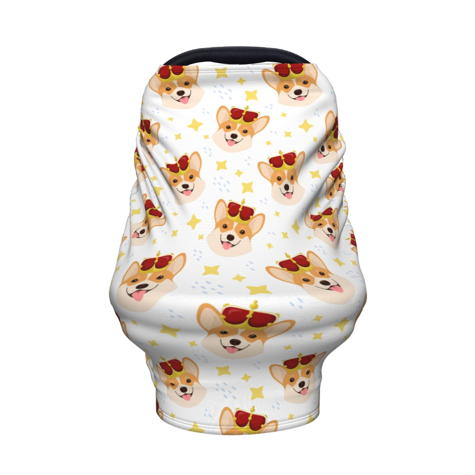 Fotbe Funny Corgi Pattern Car Seat Covers for Babies, Nursing Breastfeeding Cover Infant Carseat Canopy, Soft Stretchy Carrier Cover