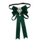 thumbnail image 2 of Pajarita de mujer para camisa, uniforme, accesorios de ropa, pajarita con pedrería Verde profundo, 2 of 9
