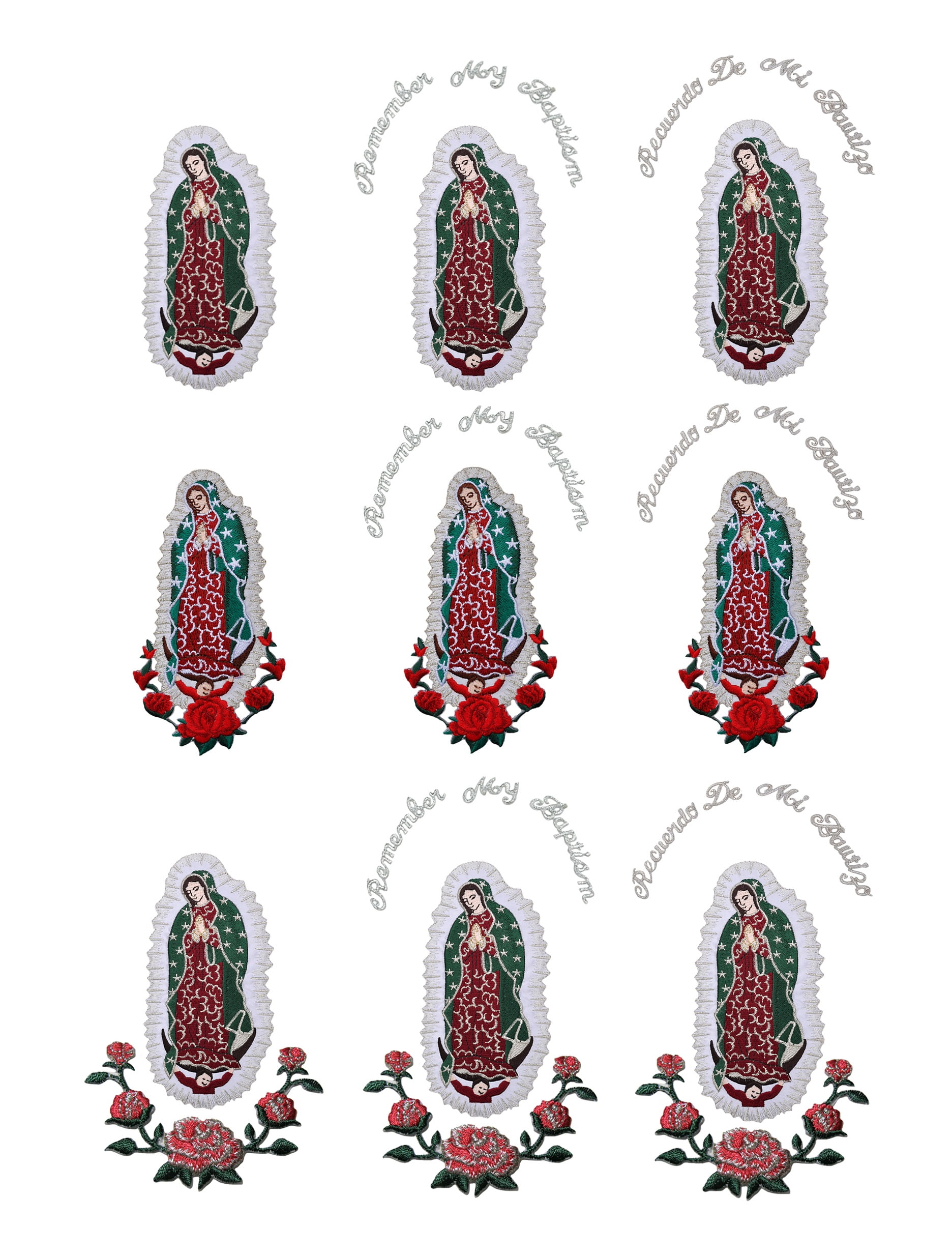 New Born Baby Boy Teen Christening Baptism Formal White Paisley Suit Silver Gold Maria Guadalupe on Stole SM-20