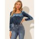 thumbnail image 3 of Blusa De Terciopelo De Color Sólido De Manga Larga Con Cuello Cuadrado Y Traje Navideño Para Mujer Azul polvoriento L, 3 of 6
