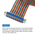 thumbnail image 4 of Unique Bargains 1 Pcs IDC Rainbow Wire Flat Ribbon Cable DB37 Female to DB37 Female 39.4 Inch Length 2.54mm Pitch, 4 of 4
