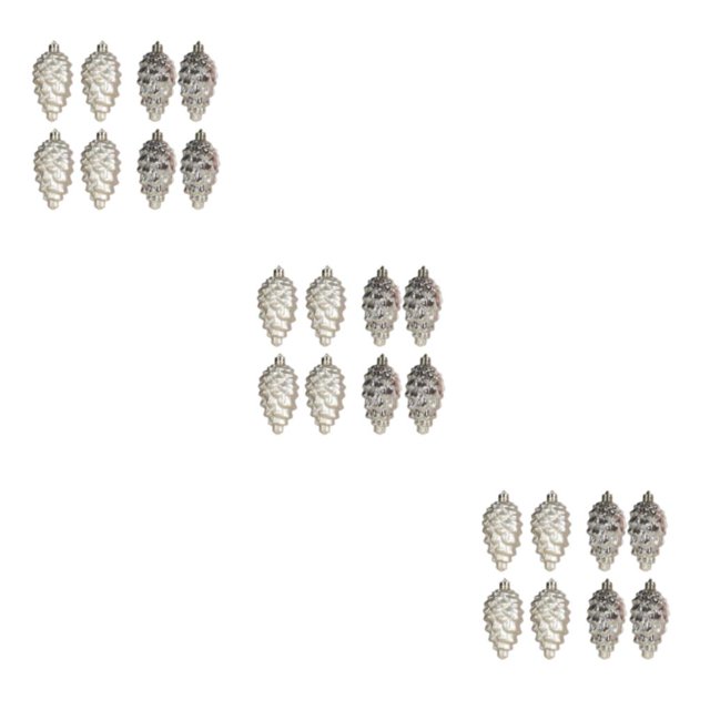 Destyer 8pack/lot Pine Cone Decorations Festive Pine Cone Pendant To Add Joy To Tree Champagne Gold 3Set
