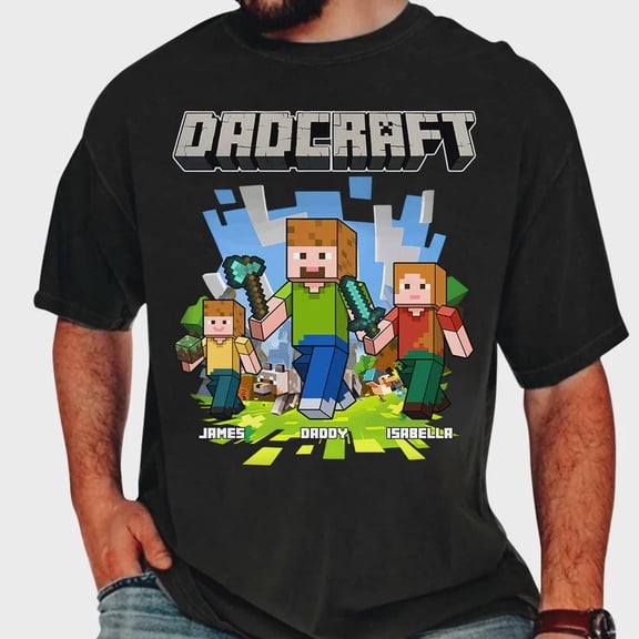MiyazakiLy DadCraft Shirt, Personalized Pixel Gaming Dad Family Father’s Day , Tee