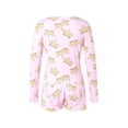 thumbnail image 6 of LMLYSoH Women's Sexy High Waist Playsuit, Casual Pattern Printing Romper, Long Sleeve Short Pants Home Clothing, 6 of 9