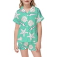 thumbnail image 2 of RMGVDSD Girls Clothes 2PCS Outfit Girls Pajamas Set Cartoon Print Short Sleeve Shirt And Shorts Sleepwear Set Kids Soft Comfortable Loungewear Outfits 12-13 Years, 2 of 4