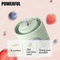 thumbnail image 2 of Portable Fruit Blender,500ml 6 Blades Juicer USB,BPA Free Green, 2 of 5