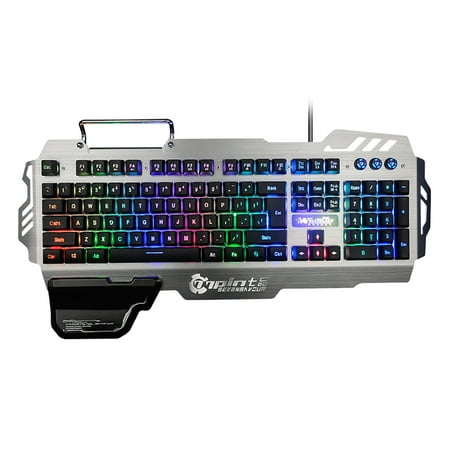 7pin PK-900 Gaming Keyboard RGB Backlight Computer Keyboard with Mobile Phone Holder Wrist Rest (Best Mobile Keyboard App)