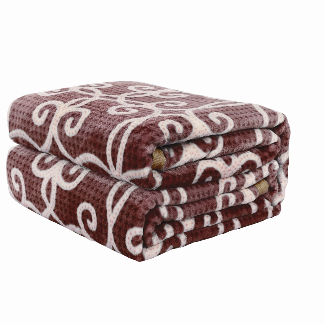 Unique Bargains Reversible 3 Layers Wave Line Thick Fleece Bed Blanket Twin Full Queen Size