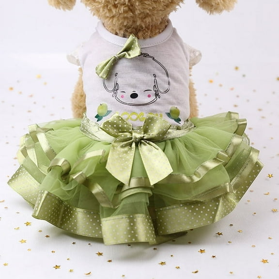 Cute Pet Frilly Dress for Dogs and Cats - Spring and Summer Fruit-Themed Party Gown for Small, Medium, and Large Breeds