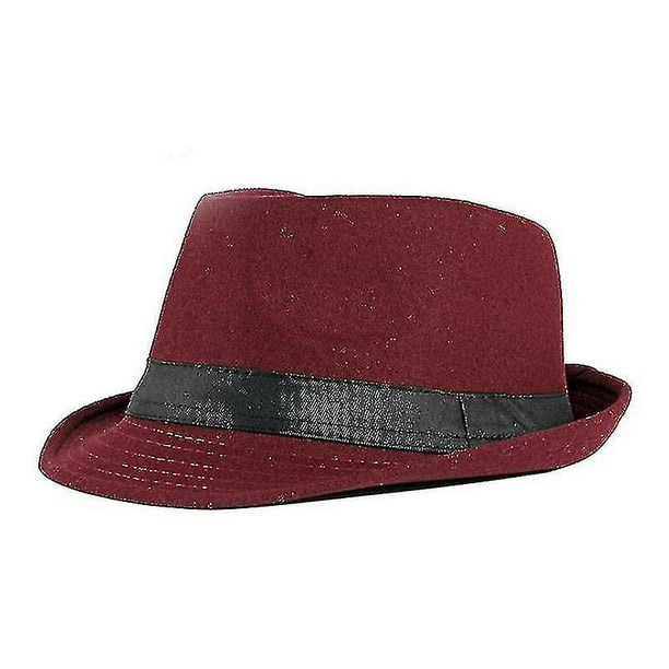 Mimigo Woolen Jazz Hat Classic Gangster Panama Hats For Men Women With Belt  Band Designer 3 Colors A 